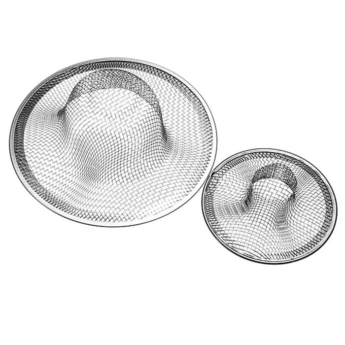 2 Pack Metal Mesh Sink Strainer Drain Stopper Garbage Trap Kitchen Bathroom Tool