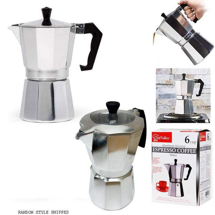 Stove Top Espresso Cuban Coffee Maker 6 Cup Pot Cappuccino Latte Cafetera Cubana