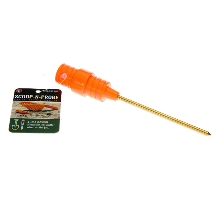 1 X Tough Durable Black Plastic Beach Sand Scoop With Brass Probe Metal Detector