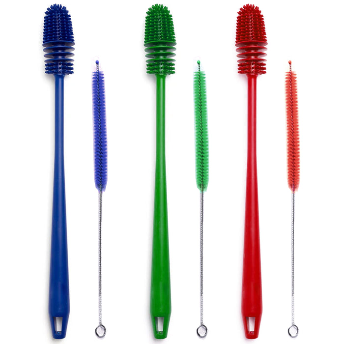 4 Pc Long Water Bottle Cleaning Brush Set Straw Spout BPA Free Silicone Kitchen