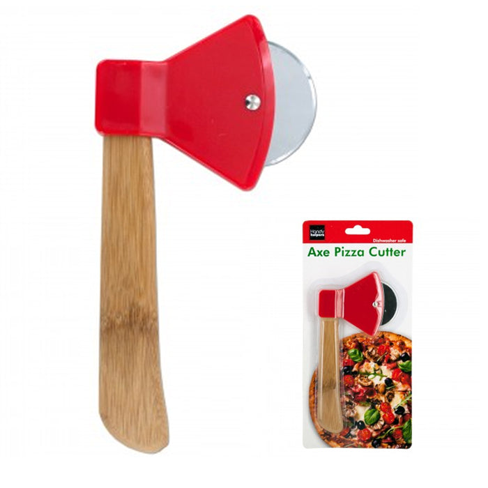 Axe Pizza Cutter Ax Shaped Wheel Slicer Wooden Chef Gift Kitchen Sharp Tool Gift