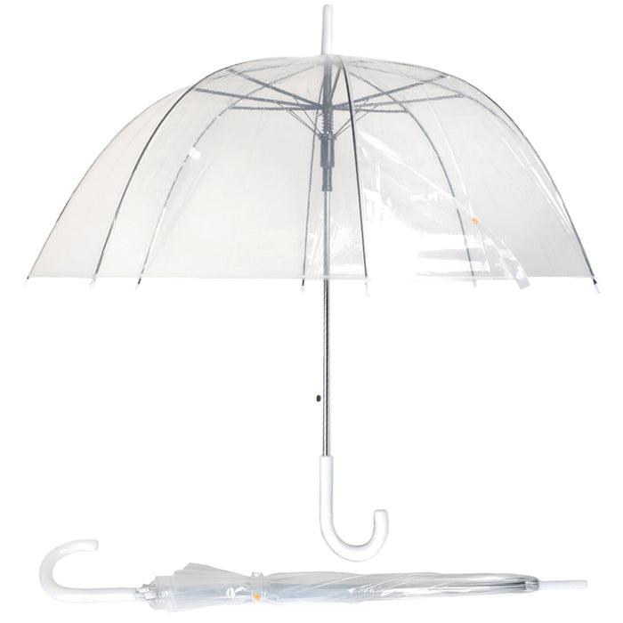 1 Clear Dome Umbrella Wedding Rain Transparent Bubble Parasol Manual Bird Cage
