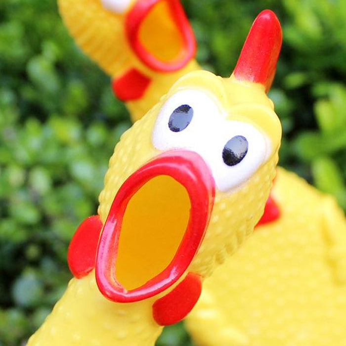 6 Pack Screaming Chicken Dog Toys Rubber Squeak Chew Toy Novelty Prank Durable