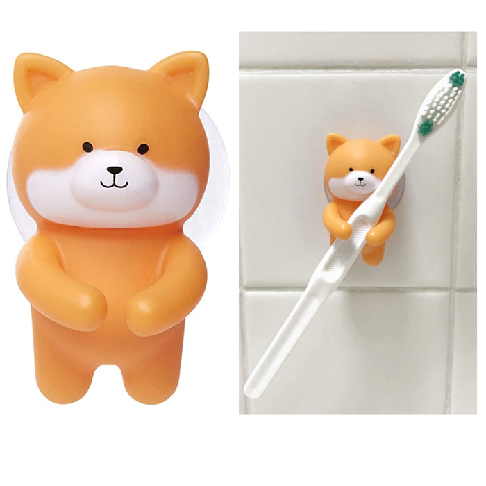 1 Kikkerland Dog Toothbrush Holder Wall Mount Suction Toiletry Cute Kid Bathroom