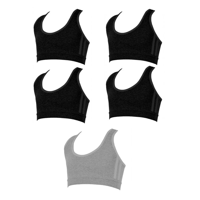 5 Girl Seamless Sport Bra Crop Top Training Junior Underwear Racerback Stretch S