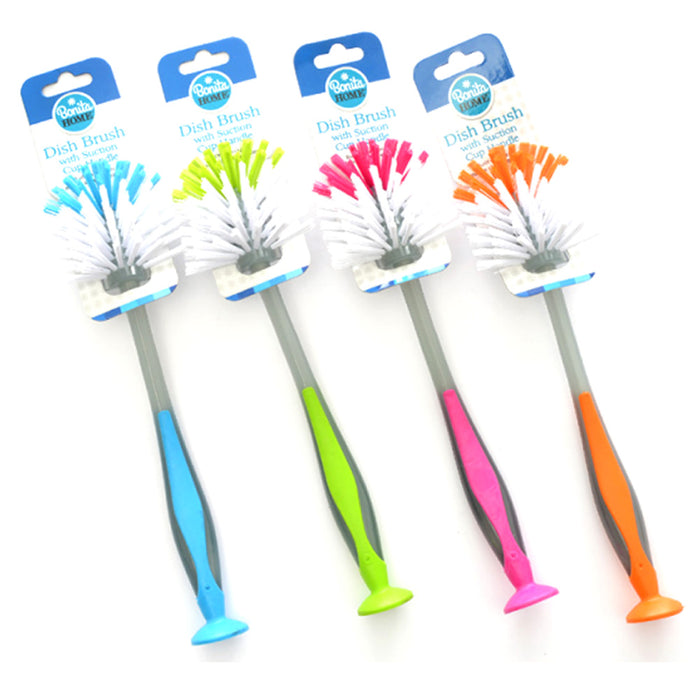 4 PC Scrub Brush Standing Suction Cup Sink Scrubber Dish Kitchen Gadgets Washing