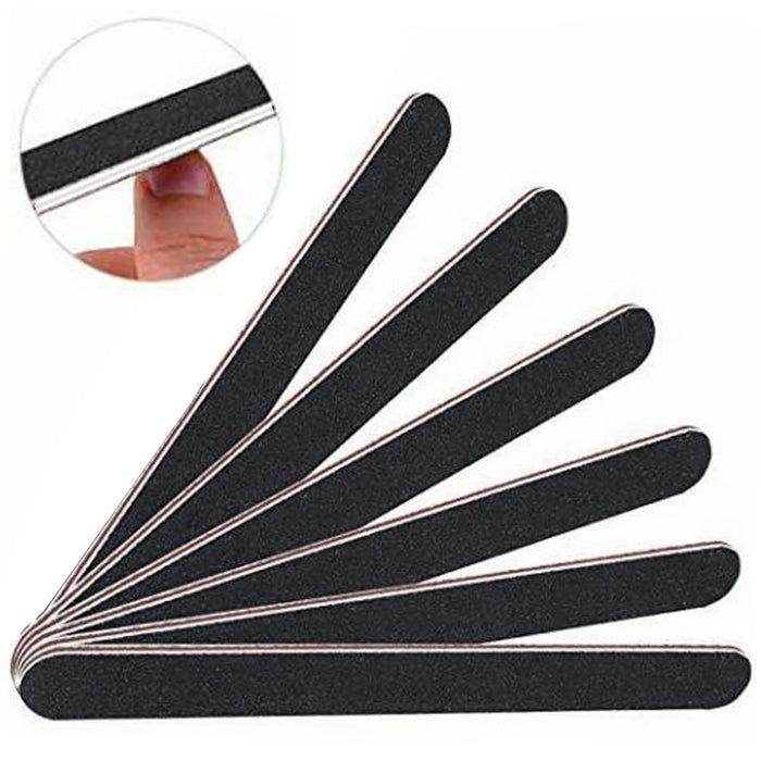 12 X Pro Double Sided Manicure Nail Files Emery Boards #100 #180 Grit Heavy Duty