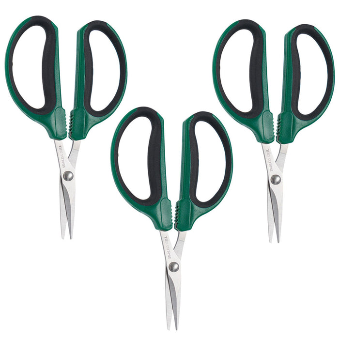 3pc Plant Shears Garden Scissors 6" Pruning Sharp Steel Bypass Cutter Trimming