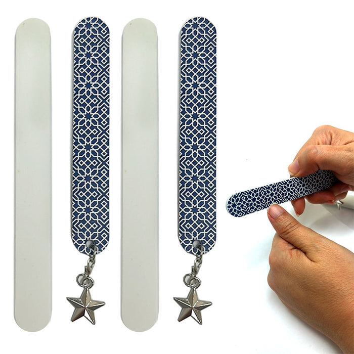 4 Pk Pro Dual Sided Nail Files Washable Salon Emery Board Manicure Buffer Tools