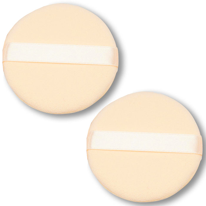 4 Pc Powder Puff Large 3 Inch Velour Body Makeup Satin Ribbon Foundation Blender