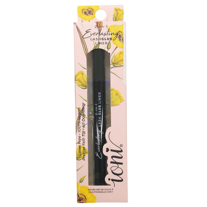 2-in-1 Eyeliner Glue Waterproof Felt Tip Extra Strong Hold False Eyelashes Black