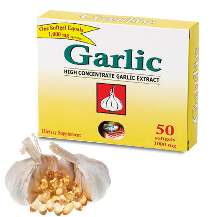 200 Ct 1000mg Garlic Extract Oil Soft Gel Capsules Potent Dietary Supplement
