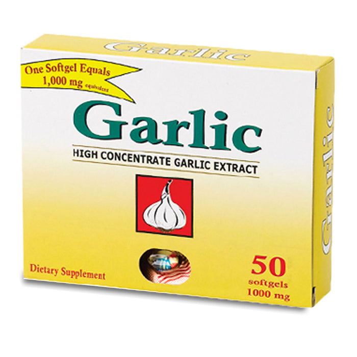 100 Ct Garlic Extract Capsules Soft Gel High Potency Dietary Supplement 1000mg
