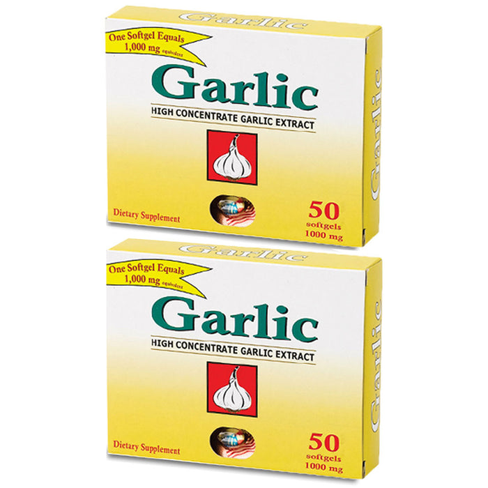 100 Ct Garlic Extract Capsules Soft Gel High Potency Dietary Supplement 1000mg