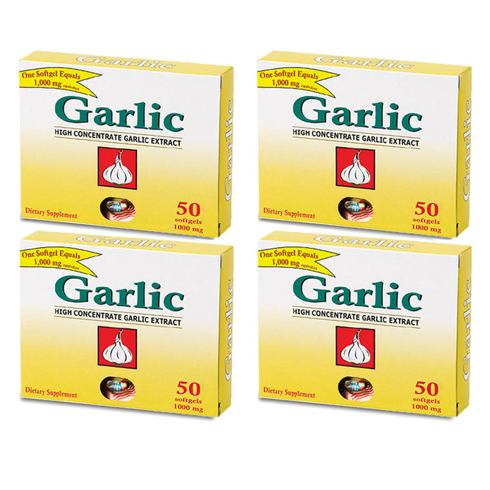200 Ct 1000mg Garlic Extract Oil Soft Gel Capsules Potent Dietary Supplement