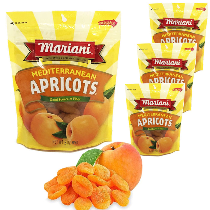 4 Bags Mariani Apricots Dried Plump Fruit Vegan Snack Sweet Fat Free Treat 3oz
