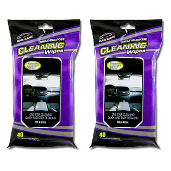 80 Ct Car Auto Wipes Cleaning Wet Towelettes Clean Interior Glass All Purpose