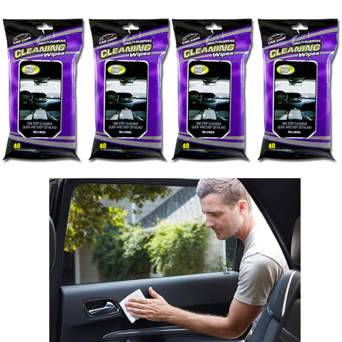 160 Ct All Purpose Cleaning Wipes Car Auto Wet Towelettes Cloths Interior Glass