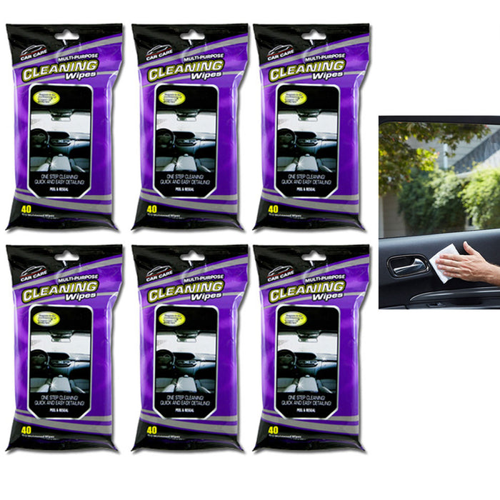 240 Ct Interior Car Auto Cleaning Wipes All Purpose Wet Towelettes Detail Cloths
