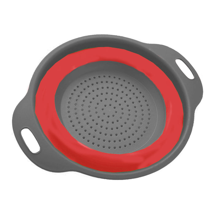 2 X Silicone Collapsible Bowl Strainer Colander Foldable Drainer 11.8" Kitchen