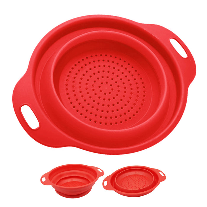 2 X Silicone Collapsible Bowl Strainer Colander Foldable Drainer 11.8" Kitchen