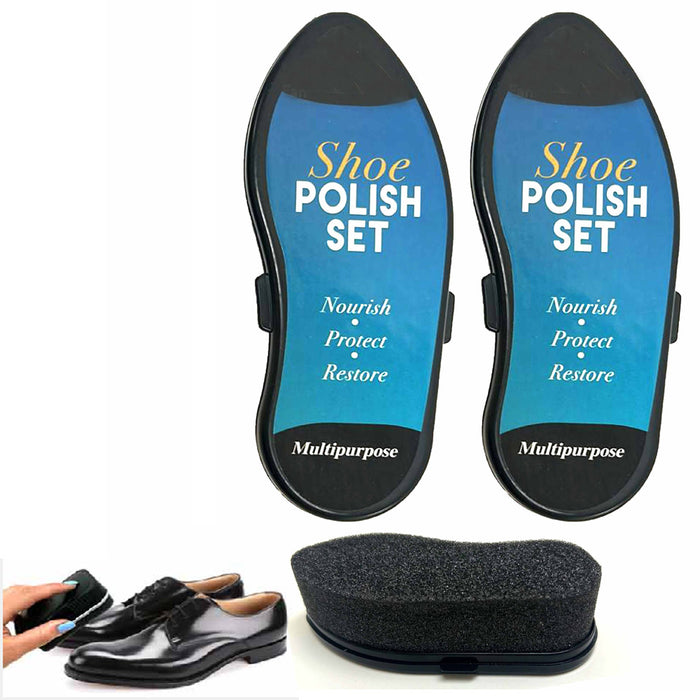 2 Pk Instant Shoe Shine Sponge Cleaning Protector Leather Care Boots All Colors