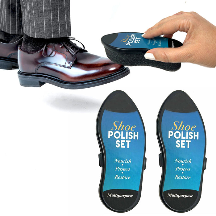 4 PC Shoe Polish Shine Sponge Cleaning Protector Leather Care Boots All Colors !