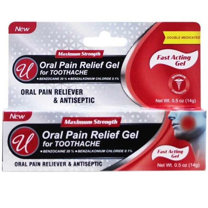 4 Pc Oral Pain Relief Gel Analgesic Maximum Strength Benzocaine 20% Toothache