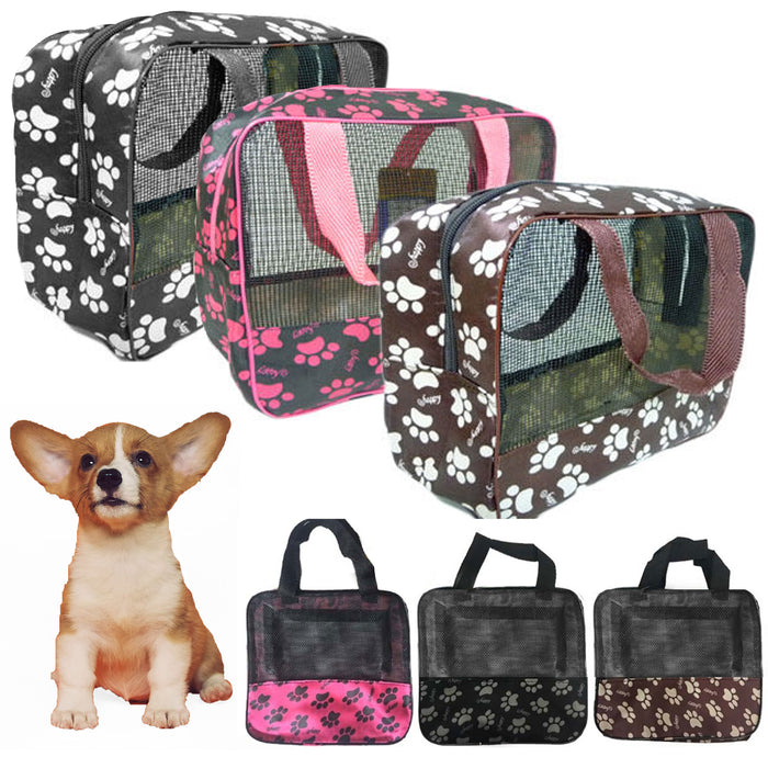 1 Small Pet Carrier Soft Mesh Sided Cat Puppy Dog Comfortable Travel Tote Bag