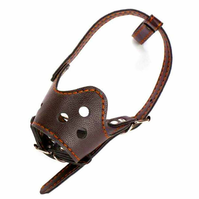 2pc Comfort Dog Muzzle Adjustable Leather Strap Pet Grooming No Bark Bite Medium
