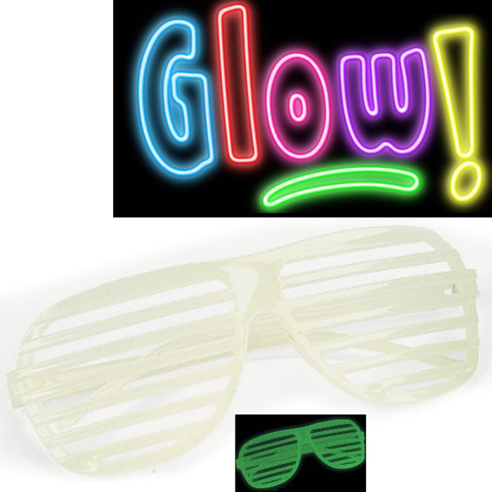 Glow in the dark Party Shades Shutter Sunglasses Retro Club Rave Hip Dance Elect