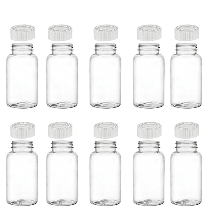 10 Empty Plastic Pill Bottles Cap Medicine Container Vitamin Capsule Case Holder