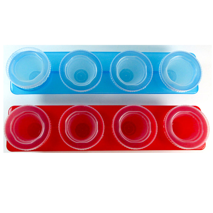 2 X Round Ice Shot Glasses Cube Tray 4 Cup Plastic Mold Cool Party Drinks