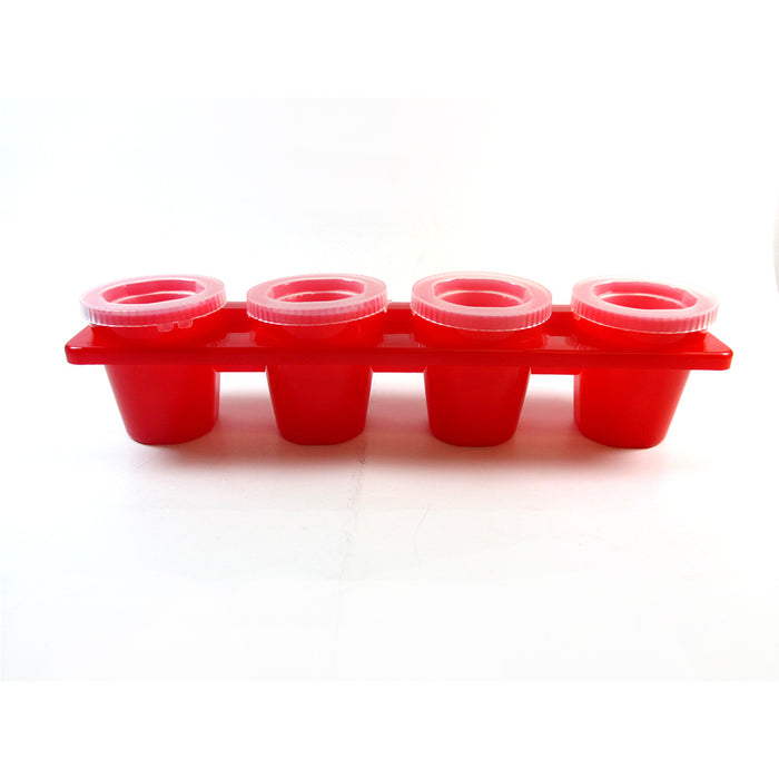 2 X Round Ice Shot Glasses Cube Tray 4 Cup Plastic Mold Cool Party Drinks