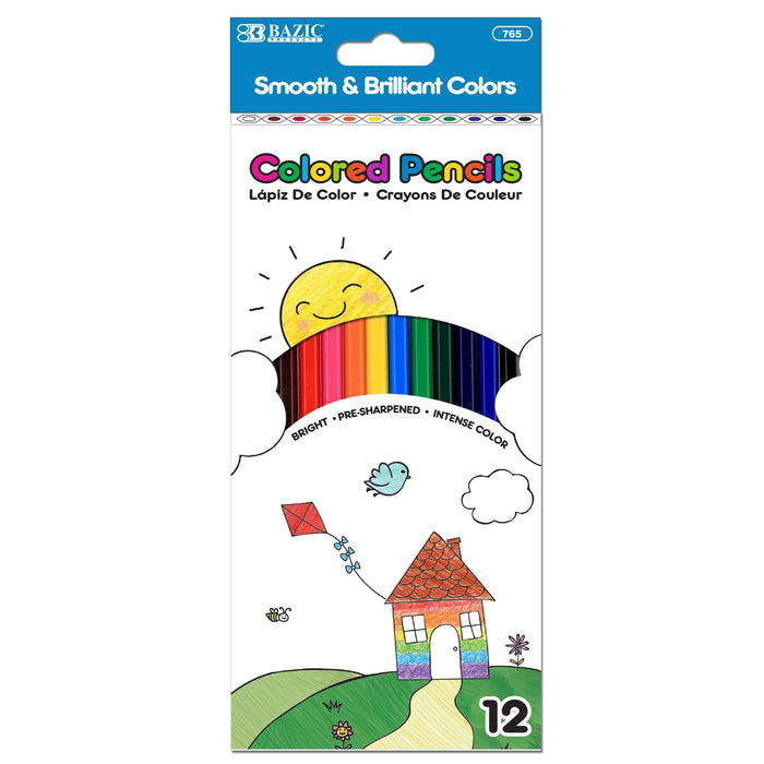 48 Ct Assorted Colored Pencils Bright Pre-Sharpened Drawing Coloring School Kids
