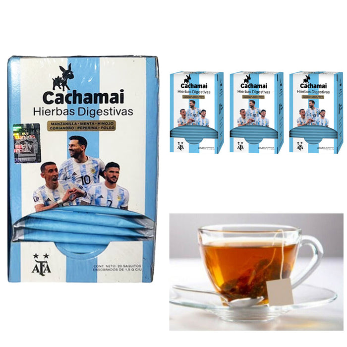 4 Pk Argentina Cachamai Te Hierbas Digestivas Mundial Herbal Tea World Cup 80ct