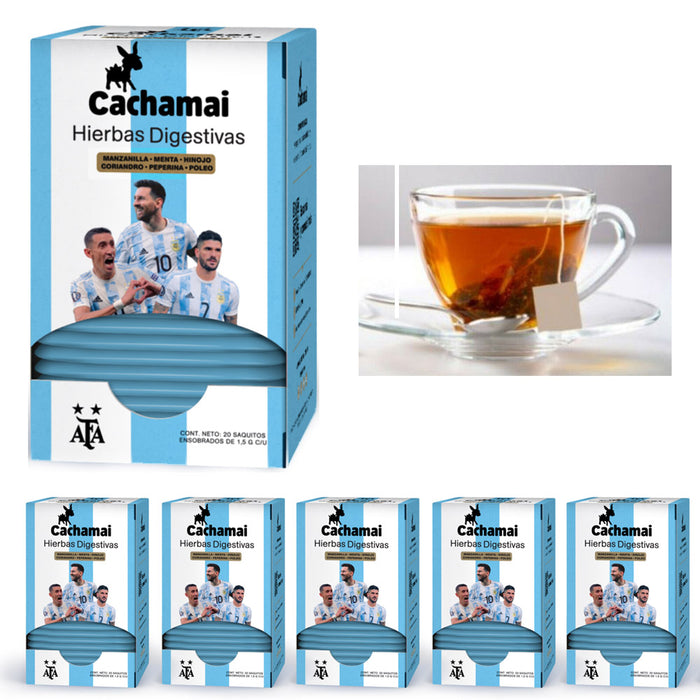 6 Pk Digestive Herbal Tea Cachamai Hierbas Digestivas Mundial Argentina 120 Bags