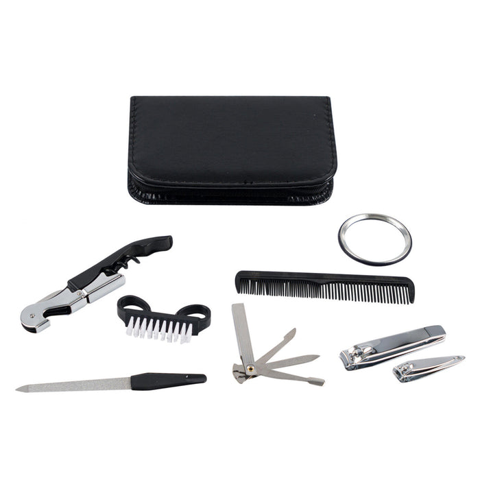 9 Pc Mens Manicure Pedicure Travel Set Gentlemen Nail Clipper Portable Toiletry