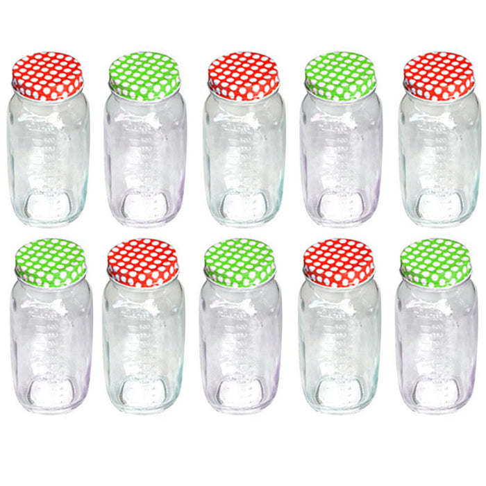 10 Pack Clear Mason Jars 750 ml Wide Mouth Glass Lids Jelly Crafts Pint Wedding
