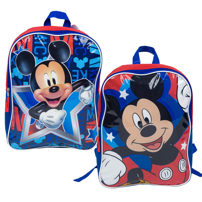 1 Disney Mickey Mouse Backpack 15" Bag Kids Toddler Junior Boys School Childrens