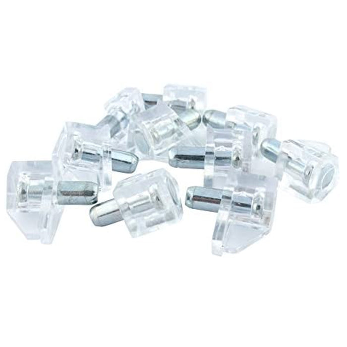 60 Pcs 5MM 3/16" Inch Clear Shelf Support Pin Peg Plastic Cabinet Book Shelves