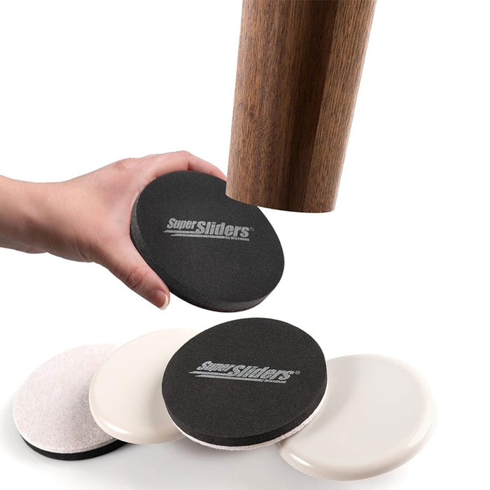 32 Large Round Furniture Glides Sliders 3.5" Multi Surface Pads Floor Protector