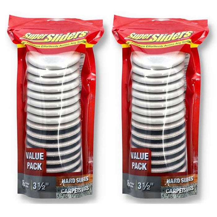 32 Large Round Furniture Glides Sliders 3.5" Multi Surface Pads Floor Protector