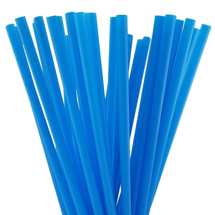300 Ct Blue Smoothie Straws Disposable Plastic 9" Milkshake Thick Drink Home Bar