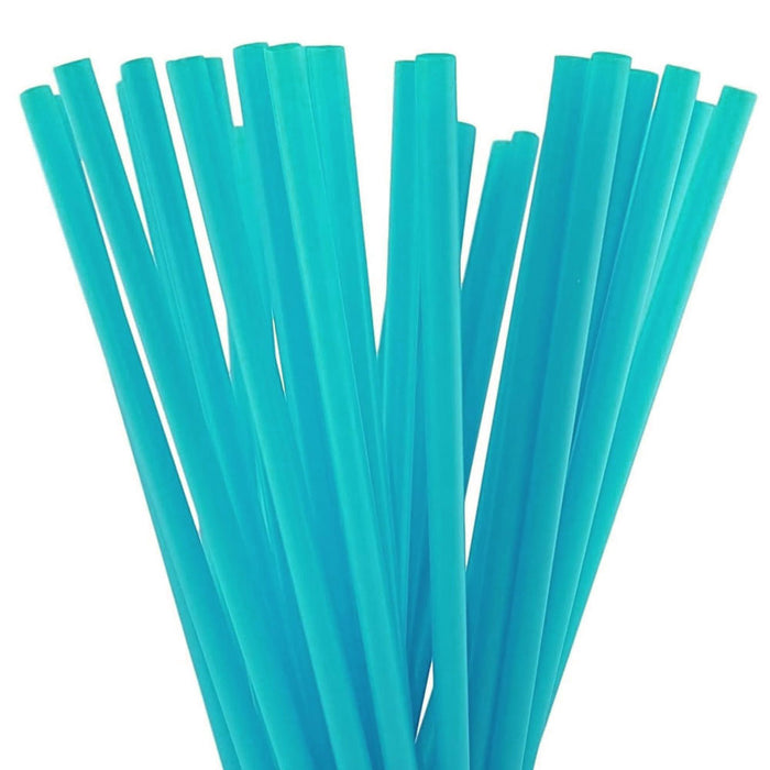 100 Ct Turquoise Drinking Straws Smoothie Milkshake Large Plastic Jumbo Party 9"