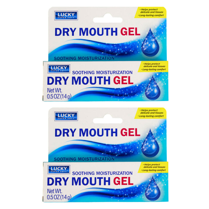 2 Pk Dry Mouth Moisturizing Oral Gel Soothing Relief Sugar Free Unflavored 0.5oz