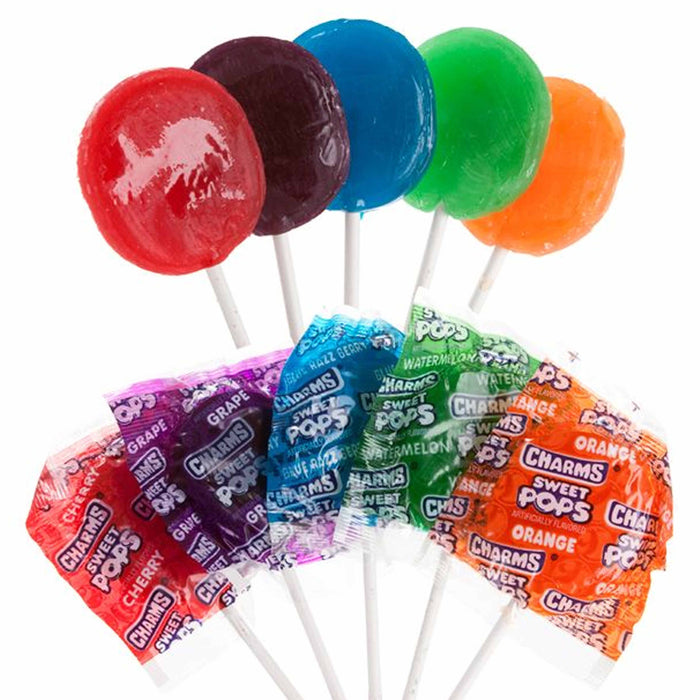 48ct Charms Sweet Pops Suckers Candy Flat Lollypop Lollipops Bulk Candies Treats