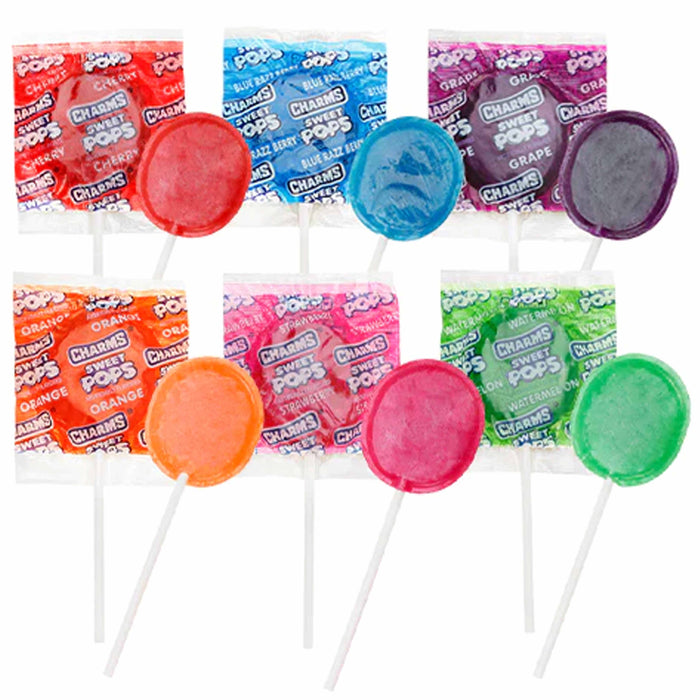 16 Pc Charms Sweet Pops Lollipops Colorful Sucker Stick Candy Lollypops Party