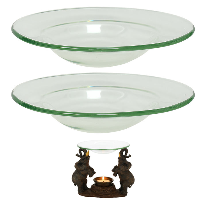 6 X Glass Round Replacement Dish Electric Oil Warmer Tart Burner Aromatherapy 4"