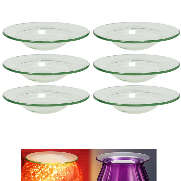 6 X Glass Round Replacement Dish Electric Oil Warmer Tart Burner Aromatherapy 4"